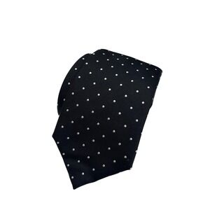 New Boss Polka Dot Silk Blend Tie Black & White